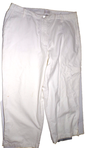 Christopher & Banks White Capri Women’s 10 hip zip pocket 32W/21L LB2 - Picture 2 of 8