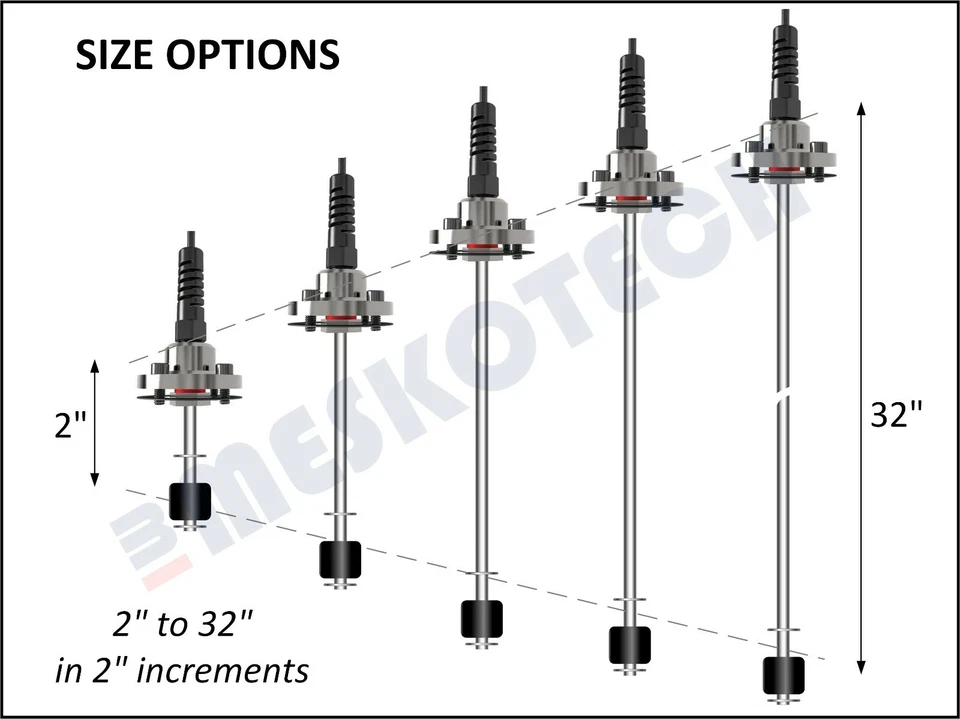 Fuel diesel oil float switch liquid level sensor SS Buna NO/NC 2"-32" M10/flange - Image 3 of 4
