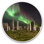 2 x Vinyl Stickers 30cm - Northern lights Callanish stones  #45886