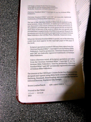Holy Bible CSB Christian Standard Bible Holman 2017 Brown Leather touch seo - Picture 6 of 8