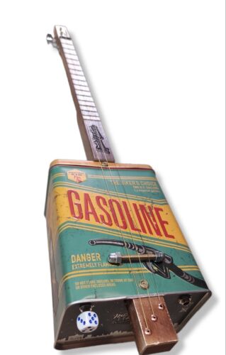 One Tin can Gasoline 3tpv cigar box guitar Mississippi Sound blues Matteacci's - Imagen 4 de 4