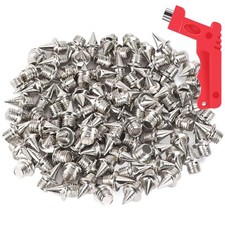 100 PCS 1/4inch Steel Track Spikes Replacement with Spike Wrench