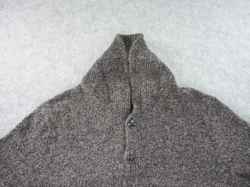 J Crew Sweater Mens Large Shawl Collar Gray Lambswool Preppy Pullover Casual - Picture 2 of 9