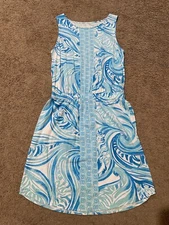 Lilly Pulitzer Windward Dress Resort White Sea Ruffles Engineered Women’s Size S