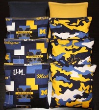 University of MICHIGAN WOLVERINES Camo 8 Cornhole Bean Bags ACA Regulation NEW