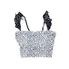 Junior Girls Halter Bikini Ruffle Top Girls Size Large Polka Dot