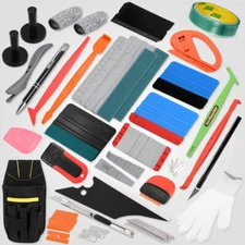 Car Wrap Vinyl Tools Kit Pouch Window Tint Kit Felt Squeegee Magnets Film Instal