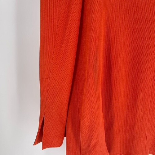 ISAIA Napoli Ermenegildo Zegna Size 46 Orange Long Single Button Textured Blazer - Picture 6 of 7