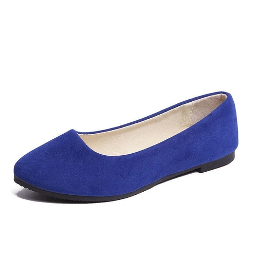 DamenFlachpumpen Wildleder Ballett Ballerina Braut Schuhe Sandalen Größe Slip On - Bild 66 von 104