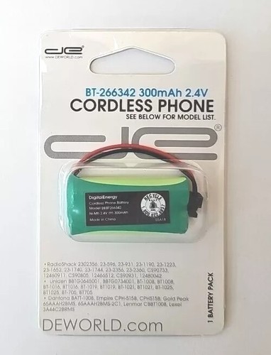 DeWorld BT 266342 300mAh 2.4V Cordless Phone Battery NEW