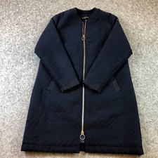 Capsule Ladies Coat Navy Blue Zipper Closure Long Size Uk 14