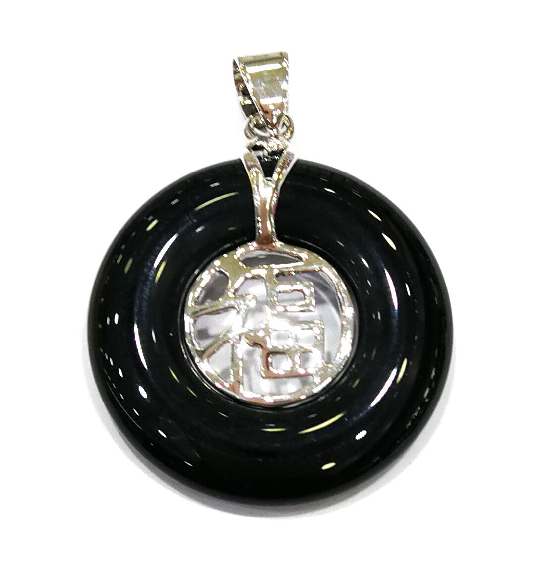 Multicolor Jade Agate Round Circle Donut Gold Plated Fortune Pendant Necklace - Picture 11 of 30