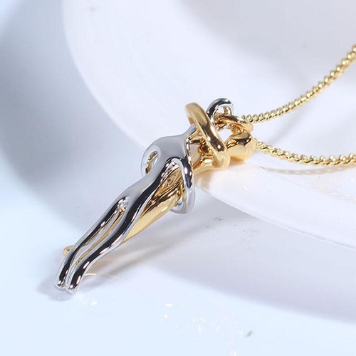 Collar Love Hug Unisex Hombres Mujeres Pareja Joyería Temperamento Simple Clavícula Ch - Imagen 4 de 10