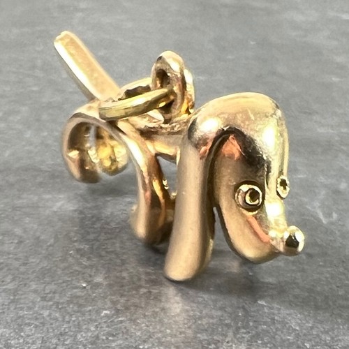 Vintage 18K Gelbgold Wurst Hund Hund Charm Anhänger - Bild 4 von 16