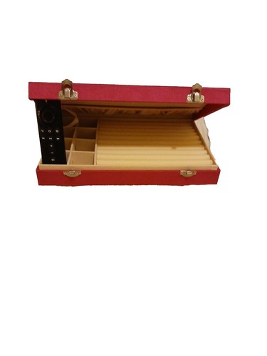 Schmuckkästchen Neu Fuchsia Samt Anlaufgeschützt Futter & Riegel Kostenloser Versand (JB66) - Bild 10 von 11