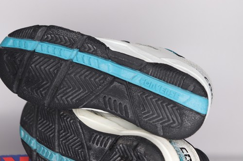 NOS Vtg 90s Converse Power Game Lea Ox Basketball Shoes White Teal Child 12.5C - Picture 8 of 8
