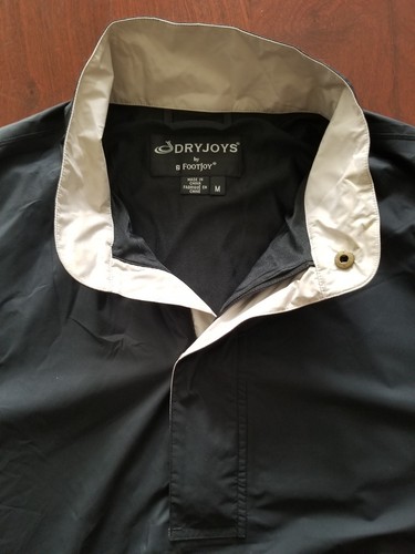 FootJoy FJ Dryjoys lined Pullover Golf Dad Jacket Mens Size M Black/tan VGUC! - Picture 2 of 9