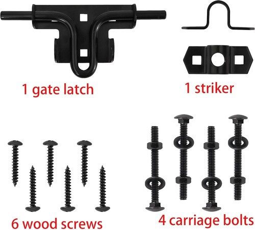 2x Heavy Duty Slide Bolt Latch Lock for Wood Fence Gate or Shed Door - Picture 6 of 8