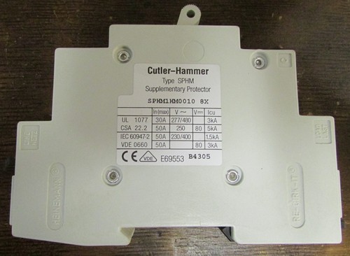 CUTLER HAMMER SPHM1HM0010 1 Pole 10A Hydraulic Magnetic Supplementary Protector - Picture 4 of 4