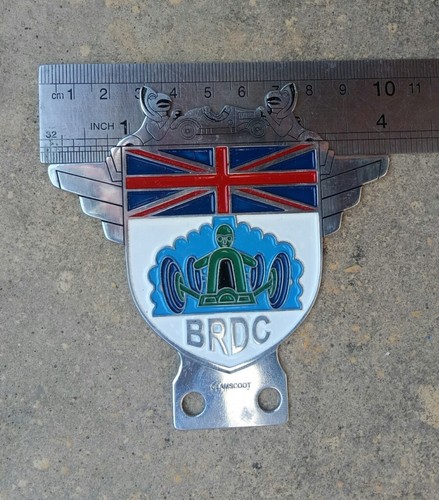 Vintage AUTOMOBILE Car MASCOT HOOD ORNAMEN BRDC British Racing Driver Badge L309 - Picture 4 of 6