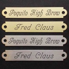 HALTER PLATE XLARGE THICK .050" Solid Brass Custom Engraved Horse ID Name Tag