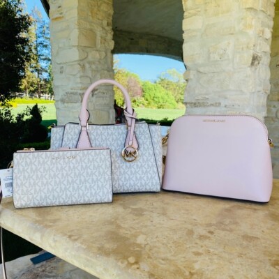 NWT Michael Kors Daria Small 2 in 1 Satchel Crossbody Signature Bag/Wallet optio