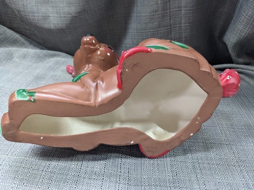 Vintage Kimple Large Mold Handmade Christmas Ceramic Reindeer Holly Sitting - Picture 11 of 17