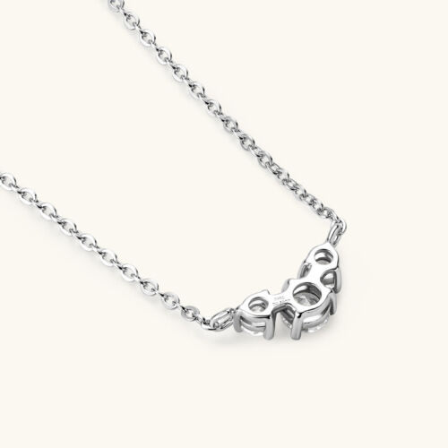 0.5CTW. Three Stone Moissanite Pendant Necklace for Women Sterling Silver - Picture 13 of 19