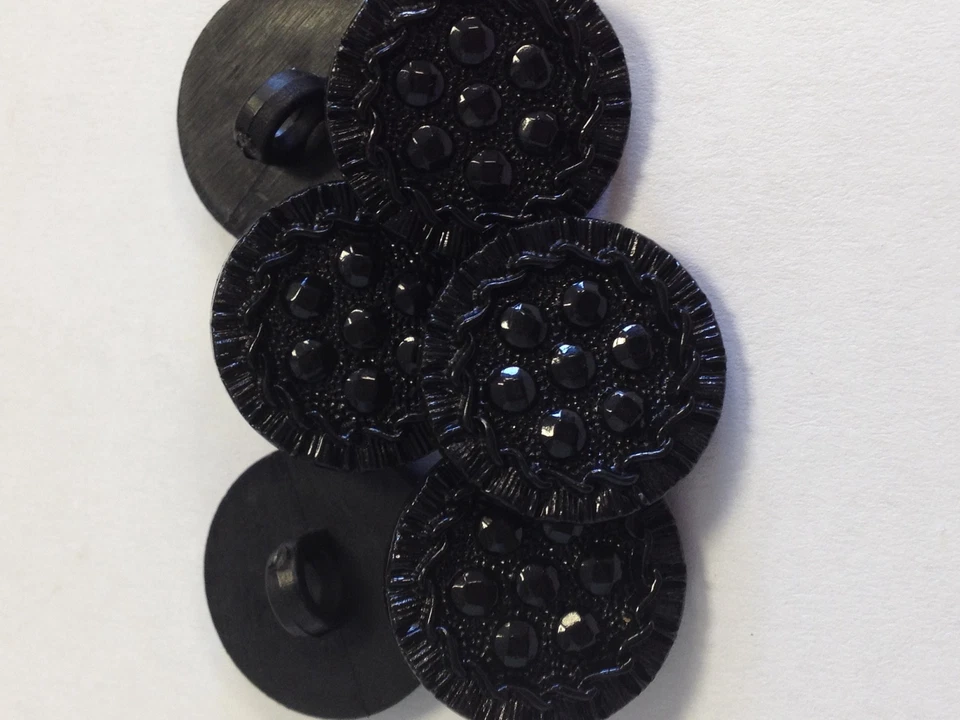 Black shank buttons Poppy Centres 15mm/18mm Pack sizes 10/20/50/100/500 - Image 4 of 4