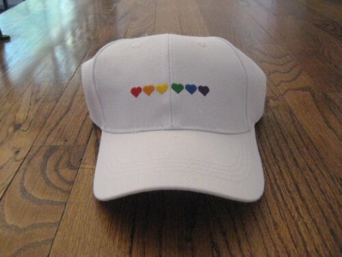 Pride Heart Baseball Cap LGBTQ White Hat New