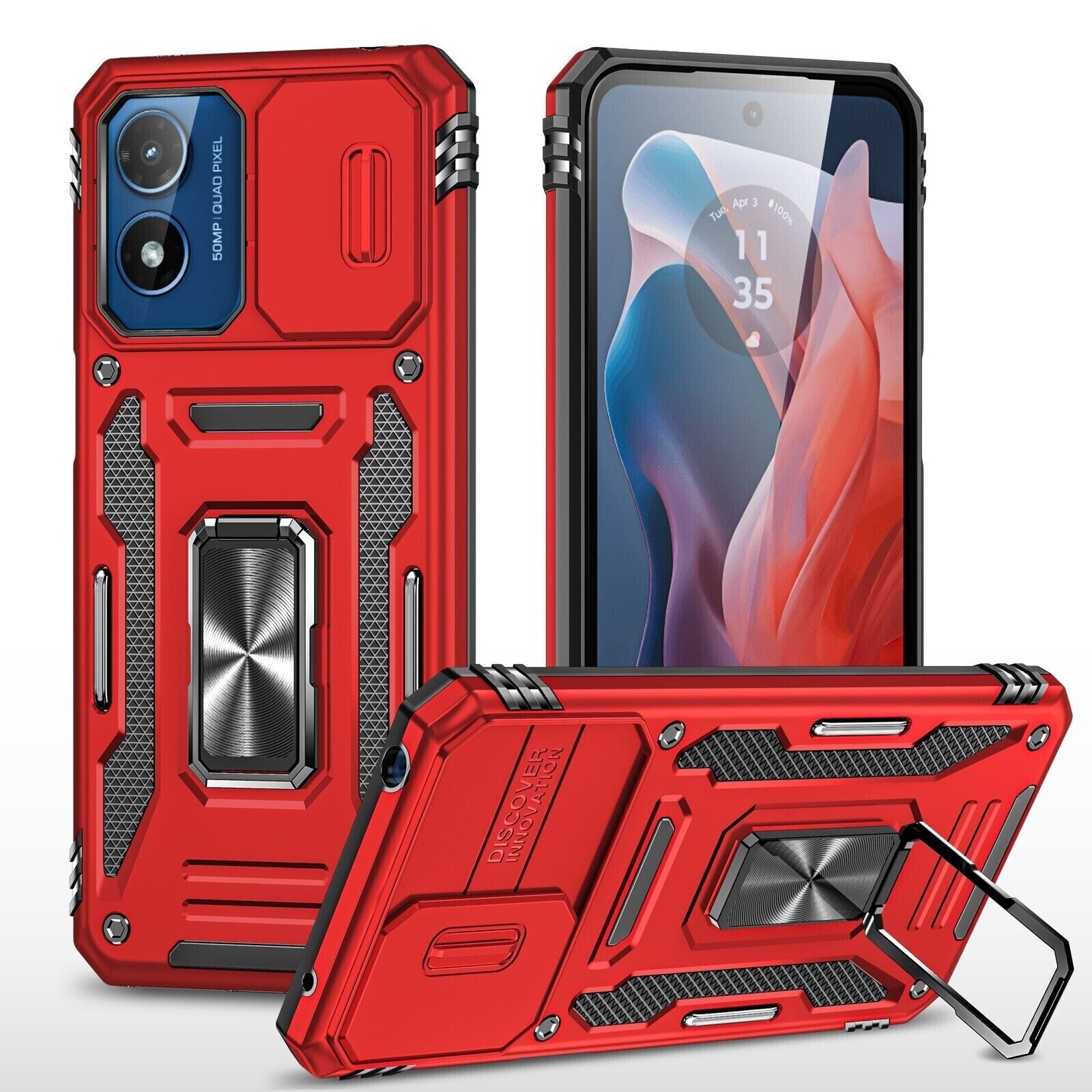Magnetic KickStand Camera Slide Case Cover for Motorola Moto G Stylus 5G 2024