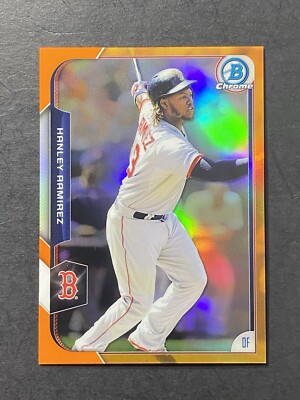 2015 Bowman Chrome #155 Orange Refractor 18/25 Hanley Ramirez NM-MT Or Better