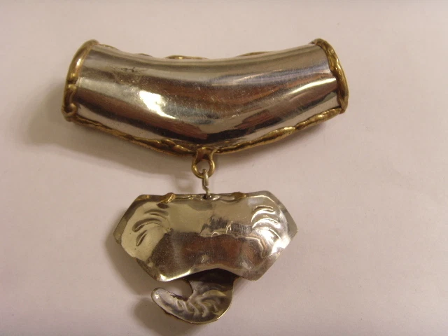 COLGANTE DE CUENTAS FOCALES CHAMÁNICAS ELEFANTE PLATA HECHO A MANO DE COLECCIÓN VALOR $95 FV584 Foto 3 de 4
