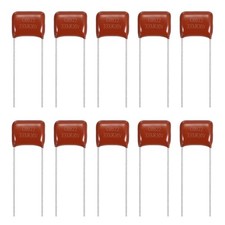 20Pcs CBB22 630V 333J 0.033UF Metallized Polypropylene Film Capacitors, Red