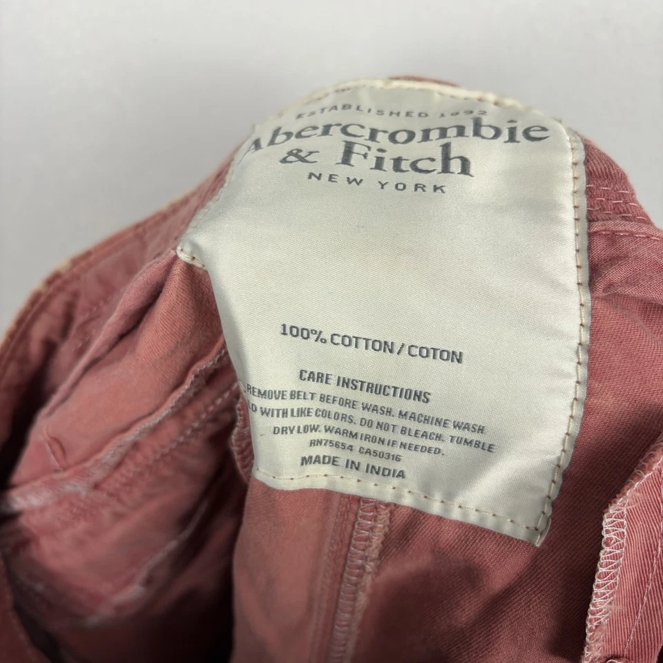 Pantalones Cortos Carga Abercrombie Rosa Salmón Paracaidista Talla 34 Y2K Envejecidos De Colección Foto 3 de 4