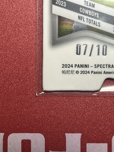 2024 Panini Spectra - Neon Splatter Prizm Die-Cut #32 Dak Prescott /10 - Picture 11 of 11