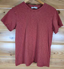 American Giant T Shirt Men Medium Blank Red Orange USA Made Cotton