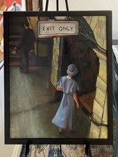 Exit Only Oil Painting 18 X 24 Inch Not A Print Signed FREE SHIPPING