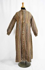 ANTIQUE DRESS BOLD CIVIL WAR ERA 1860's PAISLEY MORNING DRESS