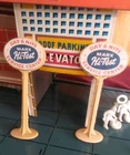 MARX HI-TEST DAY & NITE SERVICE CENTER OVAL SIGNS ON POLES LOT OF 2