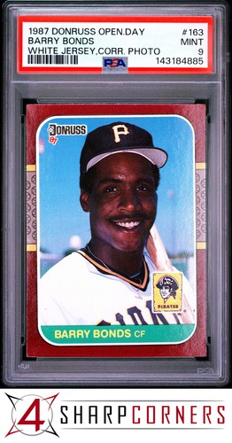1987 DONRUSS OPENING DAY BARRY BONDS RC WHITE JERSEY CORRECT PSA 9