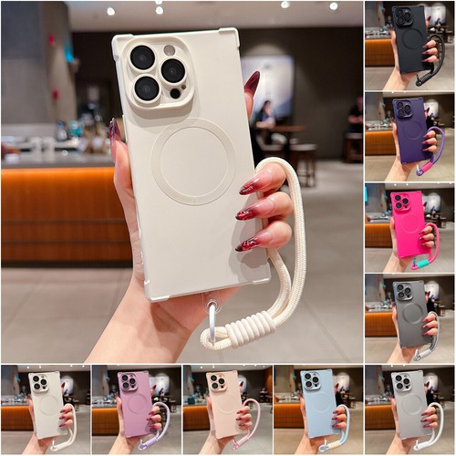 Handyhülle für iPhone 16 Pro Max 15 14 13 12 Silikonhülle Case mit Handschlaufe - Picture 10 of 28