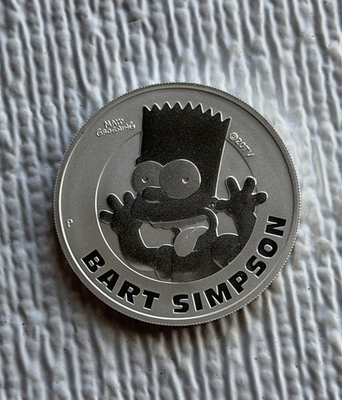 #ad 2022 $1 Bart Simpson 1 oz .9999 Silver Tuvalu Coin $80.00