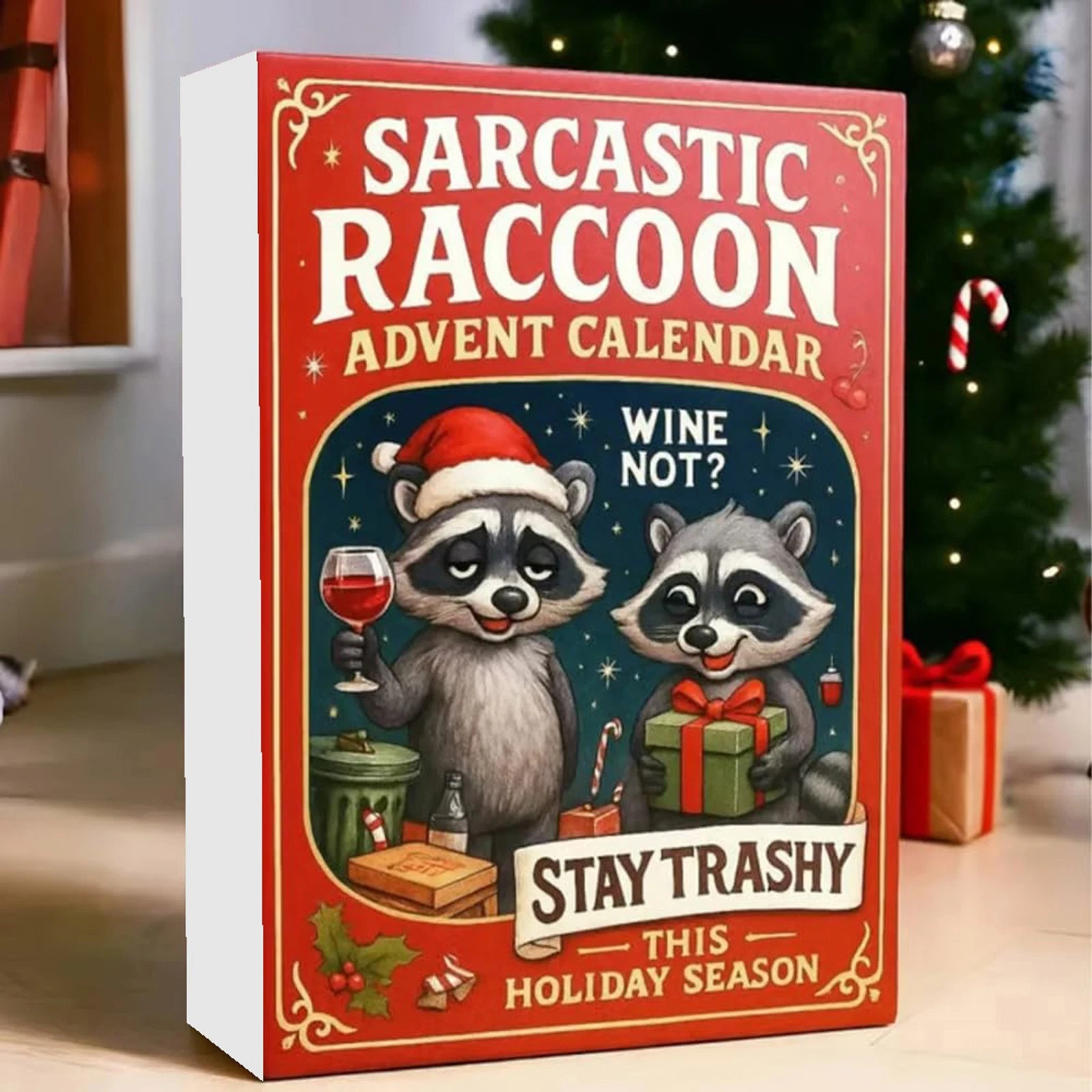 Christmas Countdown SARCASTIC RACCOON Advent Calendar – 24 Days 2D Blind Boxes