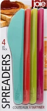 Joie Spreaders Set 4 Pack Reusable Plastic Knives for Butter Jelly Cream Cheese