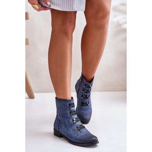 Jezzi Insulated Women's Ankle Boots With Zipper Blue Evalith - Bild 4 von 9