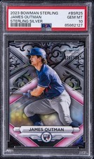 2023 BOWMAN STERLING STERLING SILVER REFRACTOR #BSR25 JAMES OUTMAN 71/100 PSA 10