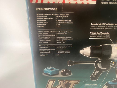 Trapano avvitatore a percussione senza fili Makita 18V 1/2" - Foto 9 di 10