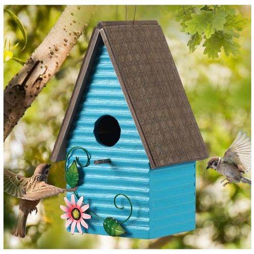 Blue Bird Houses for Outside,Blue Birdhouses for Outdoors,Bluebird House,Humm...