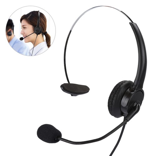 Telephone Monaural Headset Landline Phone Headphone With Mic For Home Use FG - Zdjęcie 7 z 12